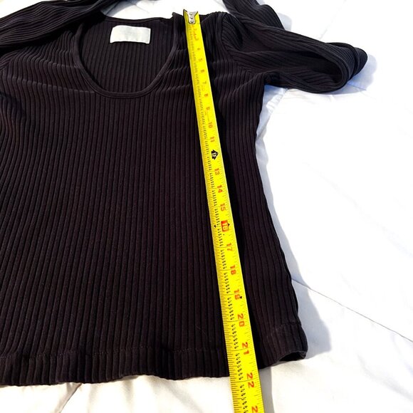 CITIZENS OF HUMANITY juni long sleeve scoop neck top Dark Gray Grey Large - Picture 13 of 16